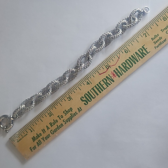 Elegant JCM Italian Sterling Silver Woven Chain Link Bracelet - Picture 6 of 6